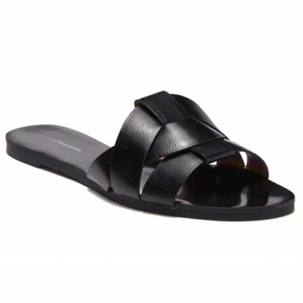 14th & Union Woven Faux Leather Slide Sandals in Size 9M